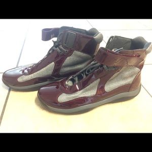100% Authentic Burgundy Prada men shoe.